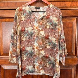 APNY-Earthy Tones Abstract Blouse